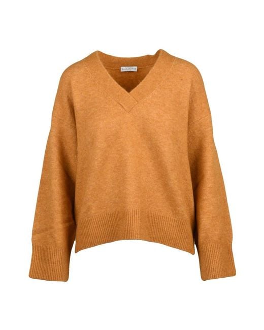 Ballantyne Brown V-Neck Knitwear