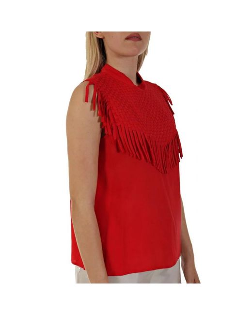 Marella Red Sleeveless Tops