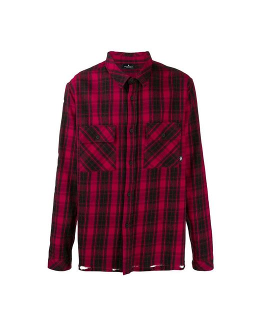 Marcelo Burlon Rot weißes county check hemd in Red für Herren