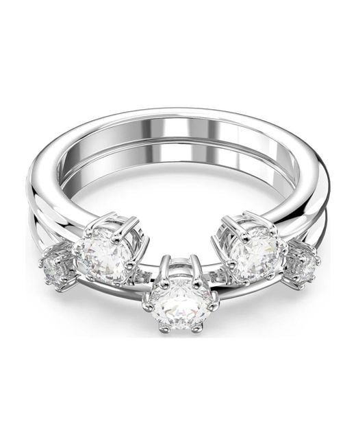 Swarovski Accessoires ,Geel ,Constella Rings Set in het Metallic