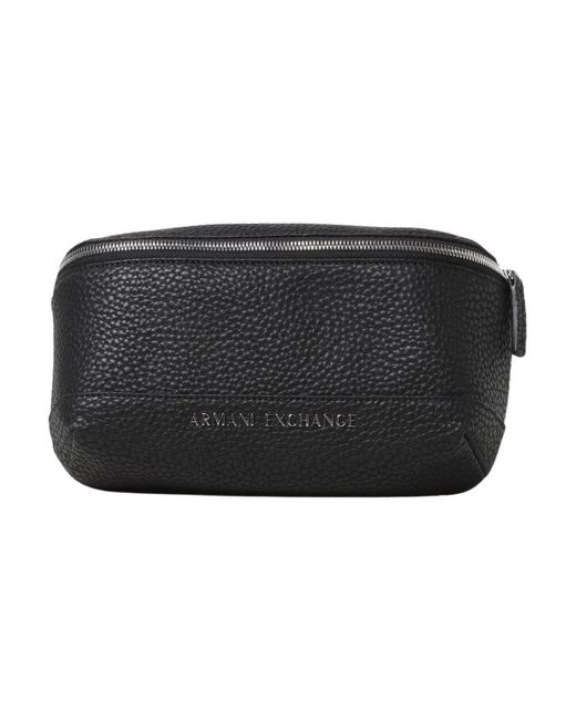 ARMANI EXCHANGE Schwarze Leder Gürteltasche in Black für Herren