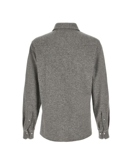 Brunello Cucinelli Gray Casual Shirts for men