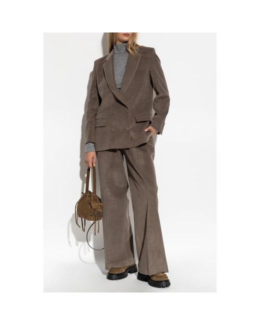Wide Trousers Officine Generale en coloris Brown