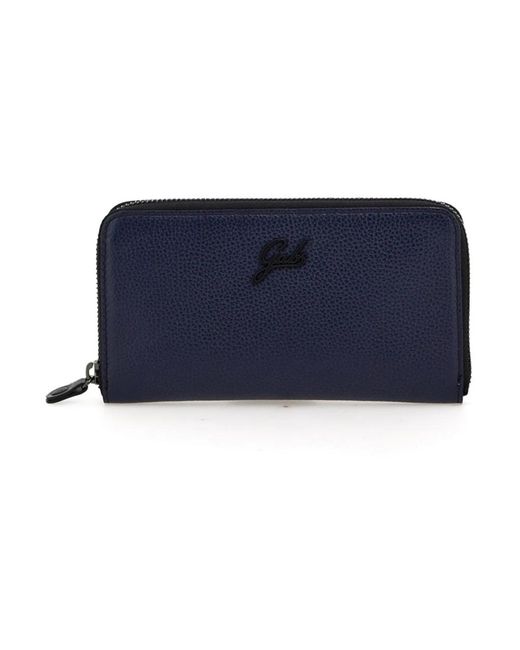 Gabs Accessoires ,Blauw ,Leer Blauwe Leren Portemonnee Met Ritsvak in het Blue