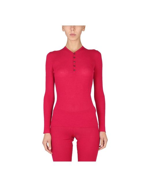 DSquared² Red Gerippter Strickpullover Mit Knöpfen