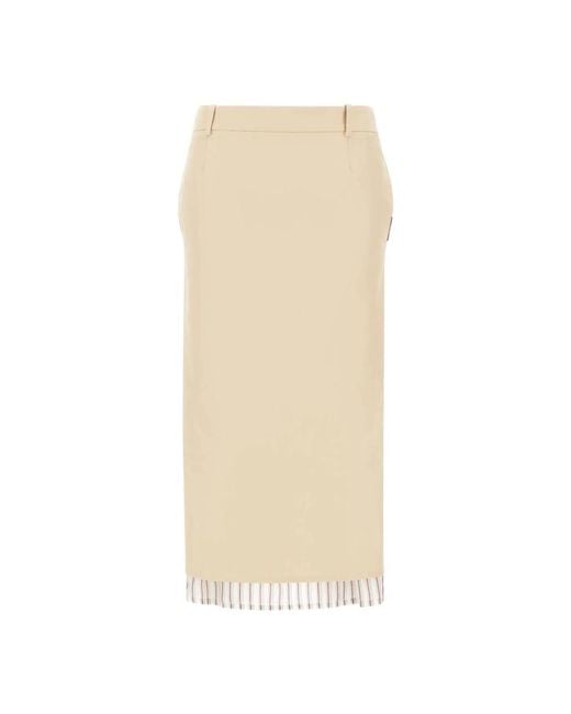 The Attico Midi Rok in het Natural