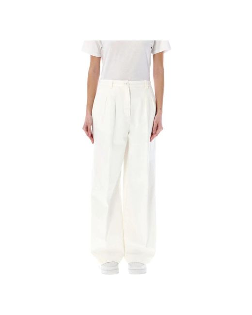 A.P.C. White Wide Trousers