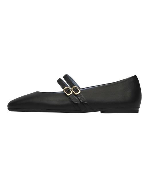Voile Blanche Black Ballerina Shoes