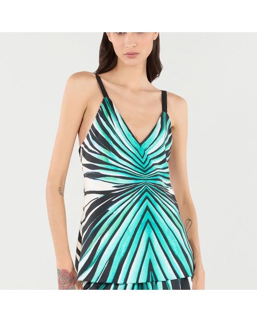 Roberto Cavalli Green Sleeveless Tops