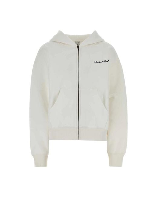 Sporty & Rich White Zip-Throughs