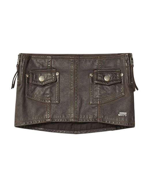Miss Sixty Brown Leather Skirts