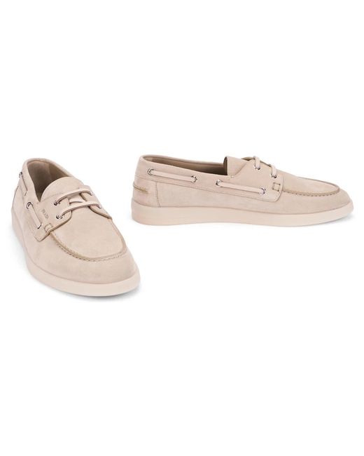 Prada Pink Boat Shoes for men