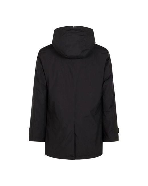 Herno Jassen ,Zwart ,Zwarte Hoodie Met Verborgen Sluiting in het Black voor heren