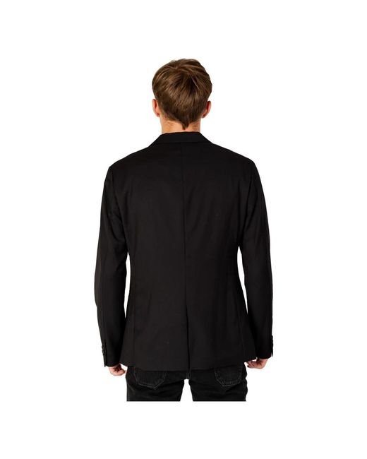 Armani Exchange Klassischer schwarzer blazer mit knöpfen in Black für Herren
