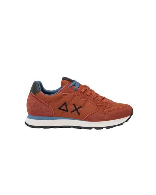 Sun 68 Sneakers Aus Nylon Und Wildleder Mit Gesticktem Logo in Red für Herren