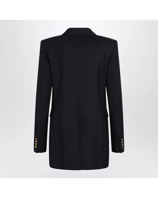 Saint Laurent Double-Breasted Jas in het Black