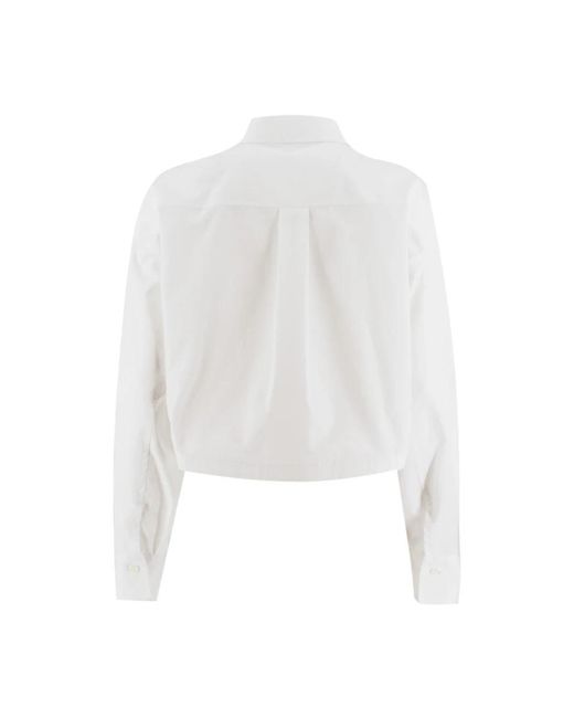 Brunello Cucinelli Overhemden ,Wit ,Katoen Cropped Shirt in het White