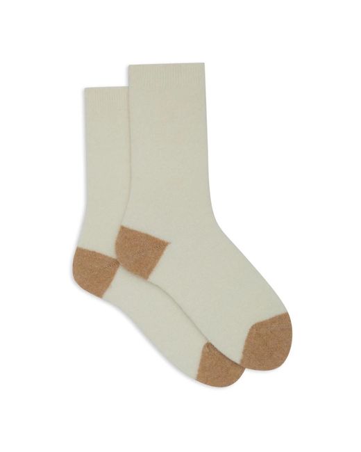 Gallo Gray Kurze einfarbige weiße bouclé-socken