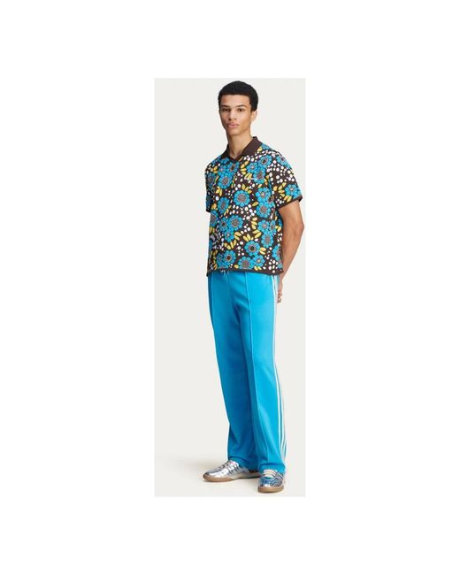 Adidas Fitness ,Veelkleurig ,Polyester Gebreide Polo Shirt in het Blue voor heren