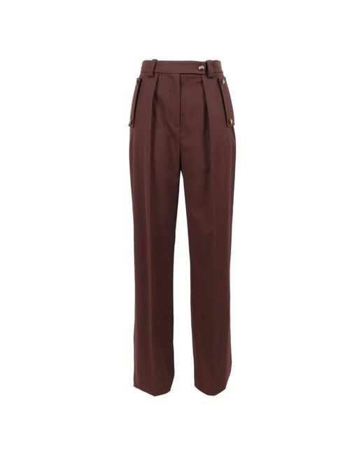 Elisabetta Franchi Brown Straight Trousers