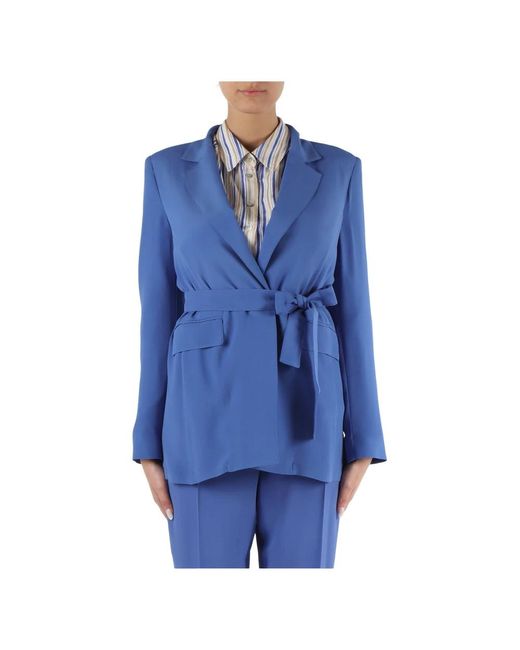 Elegante chaqueta de crepe de chine Marella de color Blue
