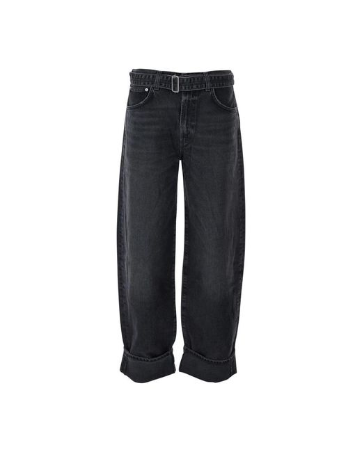 Agolde Jeans ,Grijs ,Grijze Cuffed Arcane Jeans in het Blue