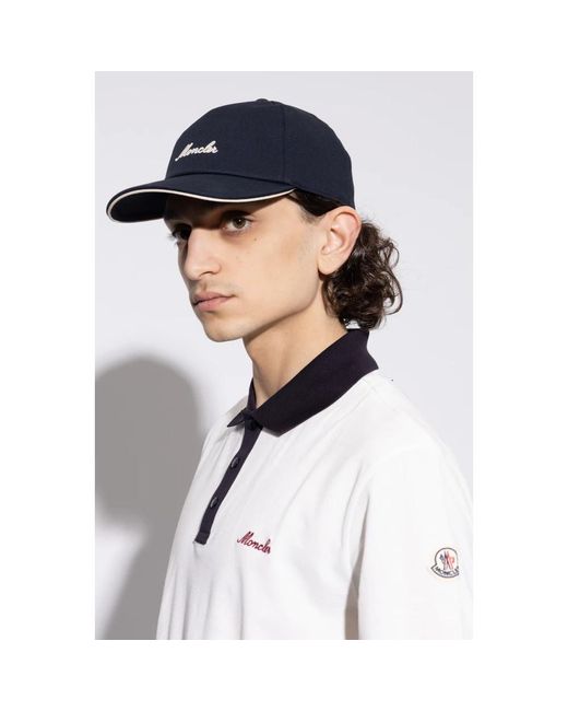 Moncler Accessoires ,Blauw ,Katoen Cotton Gabardine Baseball Cap in het Blue voor heren