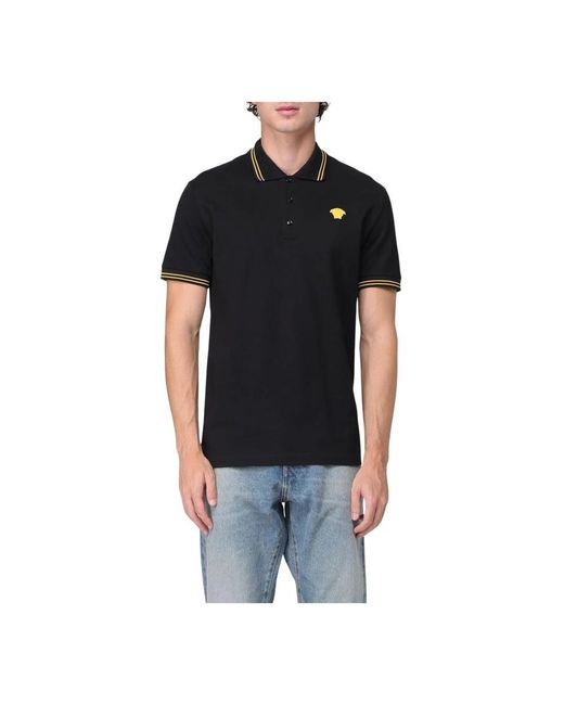 Polo Shirts Versace de hombre de color Black