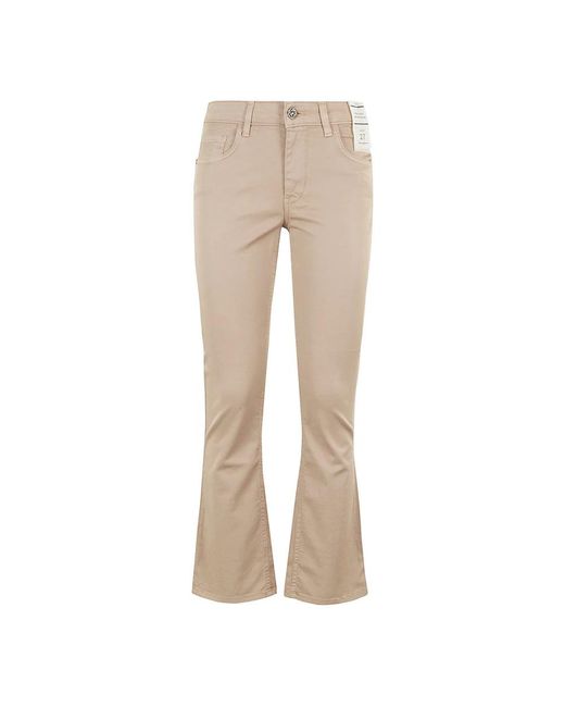 Re-hash Broeken ,Bruin ,Katoen Nude Flared Jeans Met Medium Taille in het Natural
