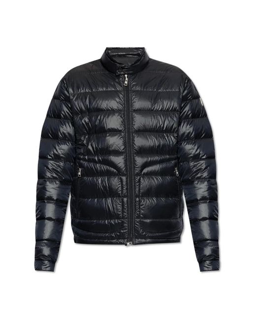 Moncler Jassen ,Blauw ,Leer Donsjack Acorus in het Black voor heren