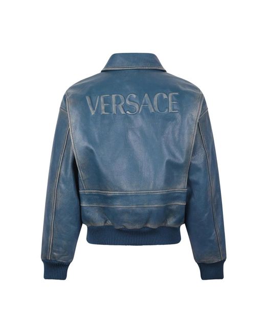 Versace Blue Light Jackets for men
