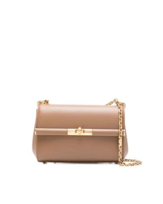Dolce & Gabbana Pink Braune Kalbsledertasche