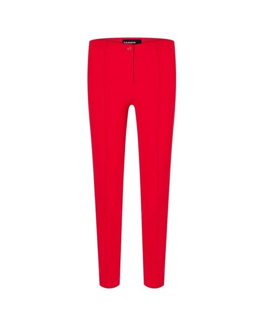 Cambio Red Cropped Trousers