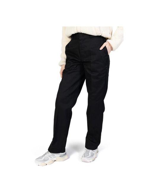 Pantalones de algodón negros con botones Dickies de color Black
