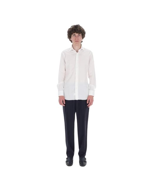 Barba Napoli White Formal Shirts for men