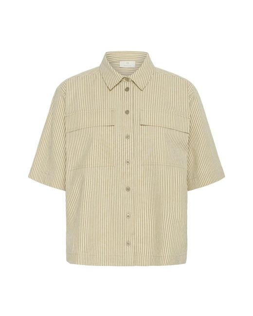 Kaffe Gestreept Shirt in het Natural