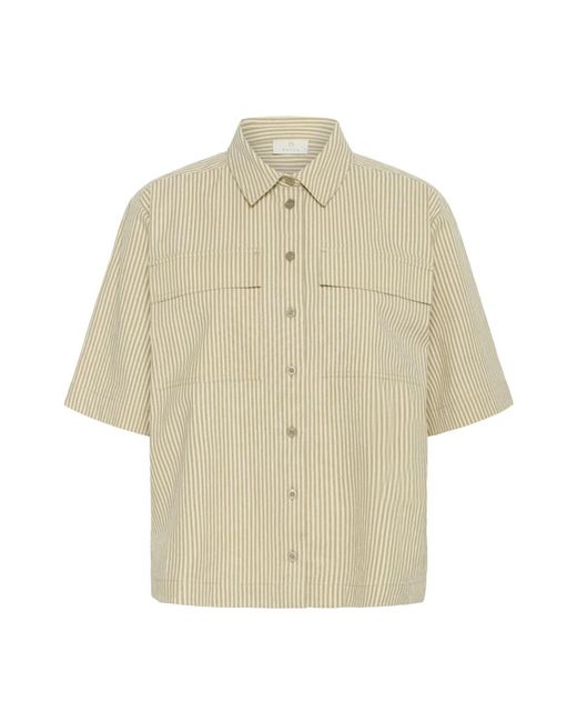 Kaffe Gestreept Shirt in het Natural