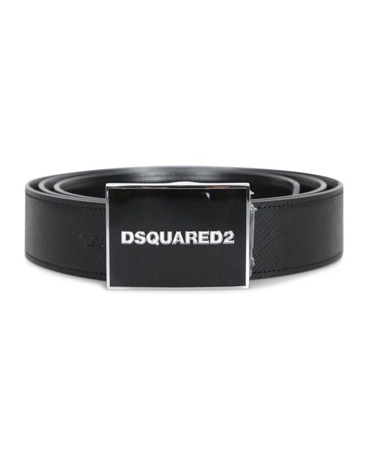 DSquared² Accessoires ,Zwart ,Leer Elegante Leren Riem Met Gepolijste Gesp in het Black voor heren