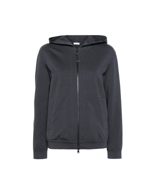 Brunello Cucinelli Fitness ,Blauw ,Katoen Katoenen Hoodie Met Rits & Katoenen Joggingbroek in het Black