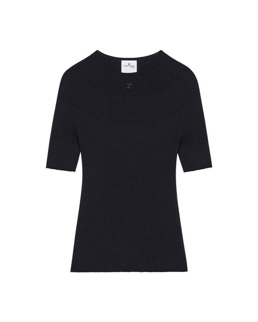 Courreges Black Round-Neck Knitwear