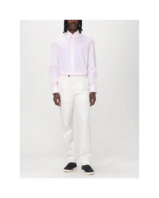 Brunello Cucinelli Elegantes Rosa Langarmhemd in Purple für Herren