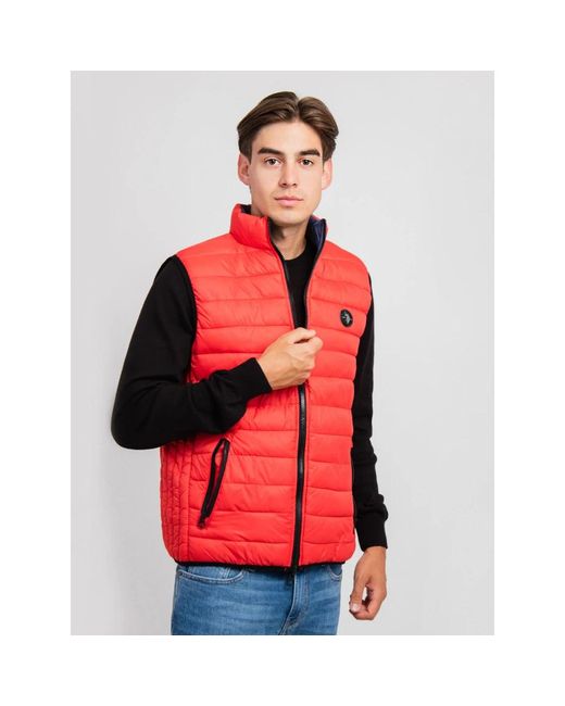 U.S. POLO ASSN. Jassen ,Rood ,Polyester Omkeerbaar Herenvest 46019-A133-575 Rood/Marine in het Red voor heren