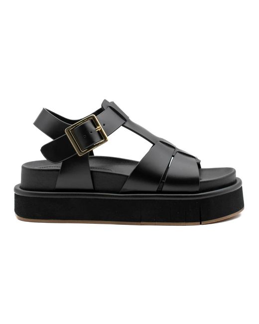 Paloma Barceló Black Flat Sandals