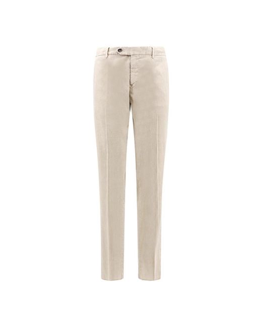 Pantaloni in lino e cotone con coulisse slim fit di PT Torino in Natural da Uomo