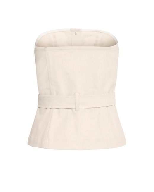 Ichi Sandshell Knoopblouse in het Natural
