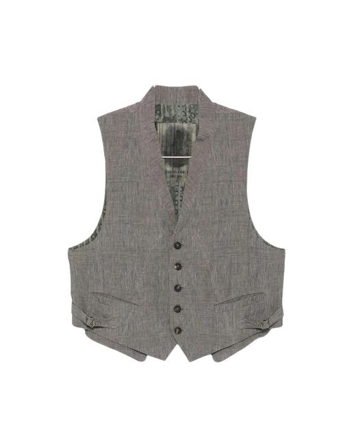 Ziggy Chen Gray Waistcoats for men