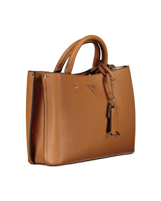 Guess Brown Stilvolle meridian handtasche mit kontrastdetails