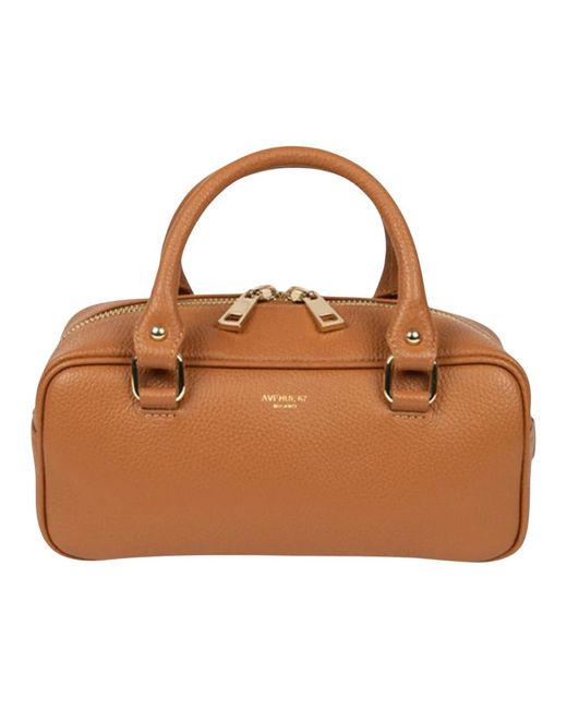 Avenue Brown Braune Ledertasche Mit Doppelreißverschluss