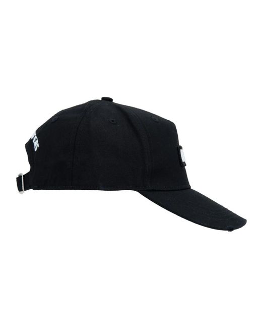 DSquared² Accessoires ,Zwart ,Katoen Baseballpet Met Reliëflogo in het Black
