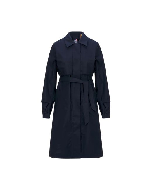 K-Way Belted Coats in het Blue